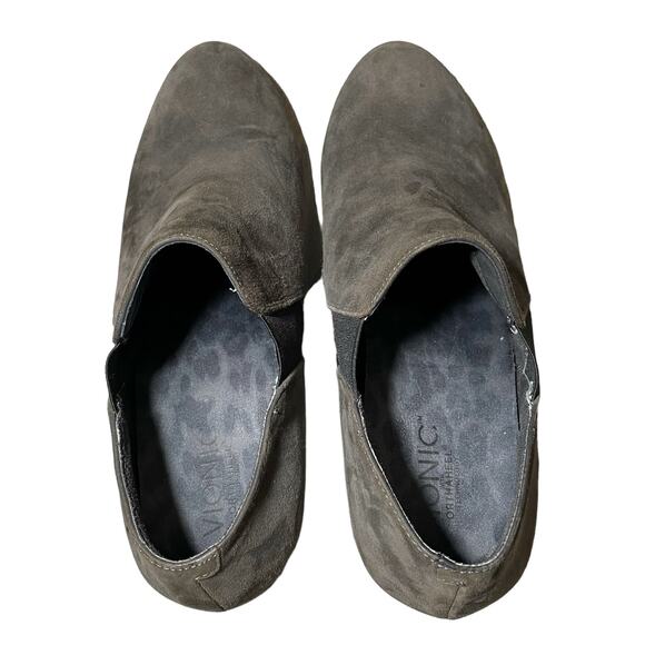 Vionic Elevated Stanton Slate Grey Suede Wedge Ankle Boots Booties - Size 10 - Picture 8 of 11